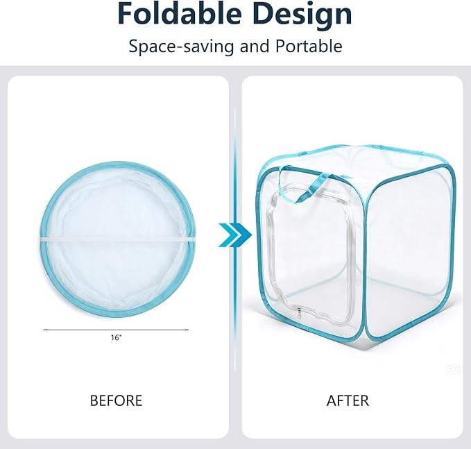 Insect & Butterfly Habitat Cage, Portable Pop-Up Terrarium - Image 5