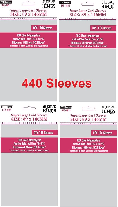 Sleeve Kings Super Large Card Sleeves 89 X 146 mm by SleeveKings