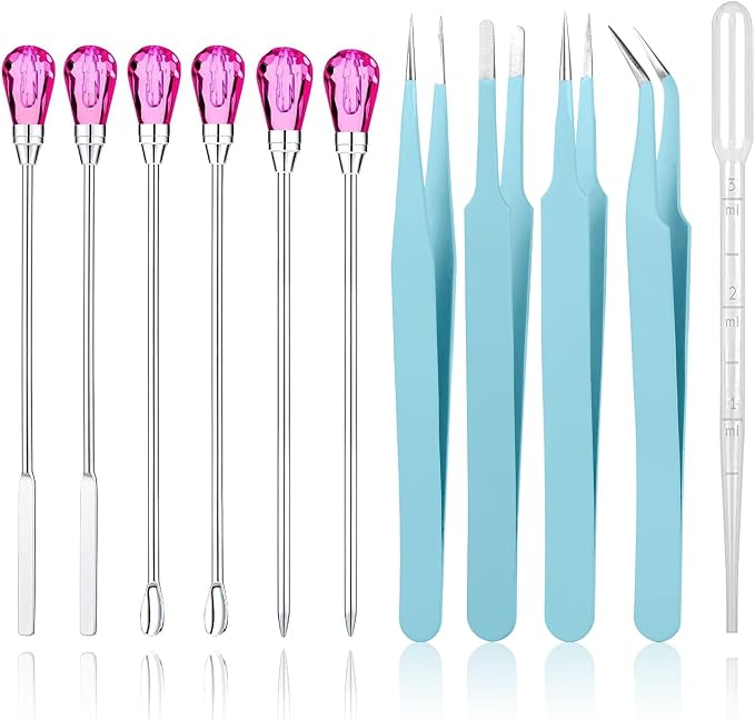 11 Pcs Silicone Resin Mold Tools Set Stirring Needle Spoon Tool Tweezers by ColoryourlifewithMSDADA