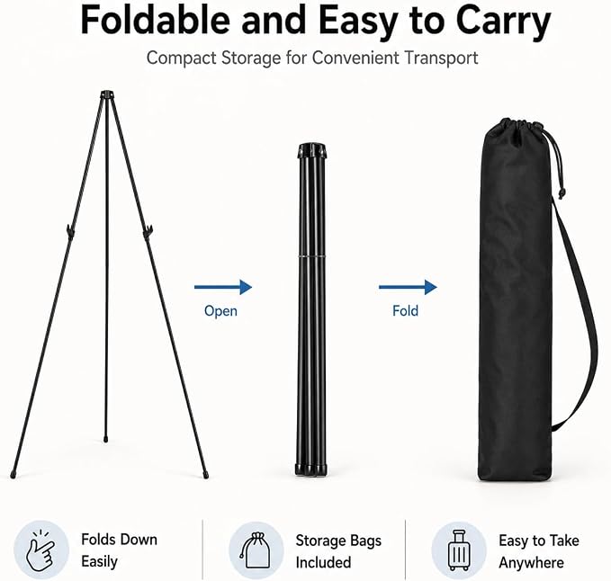 3 Pack Easel Stand for Sign, 63 Inch Portable Display Easel Stand, Poster Board - Image 4