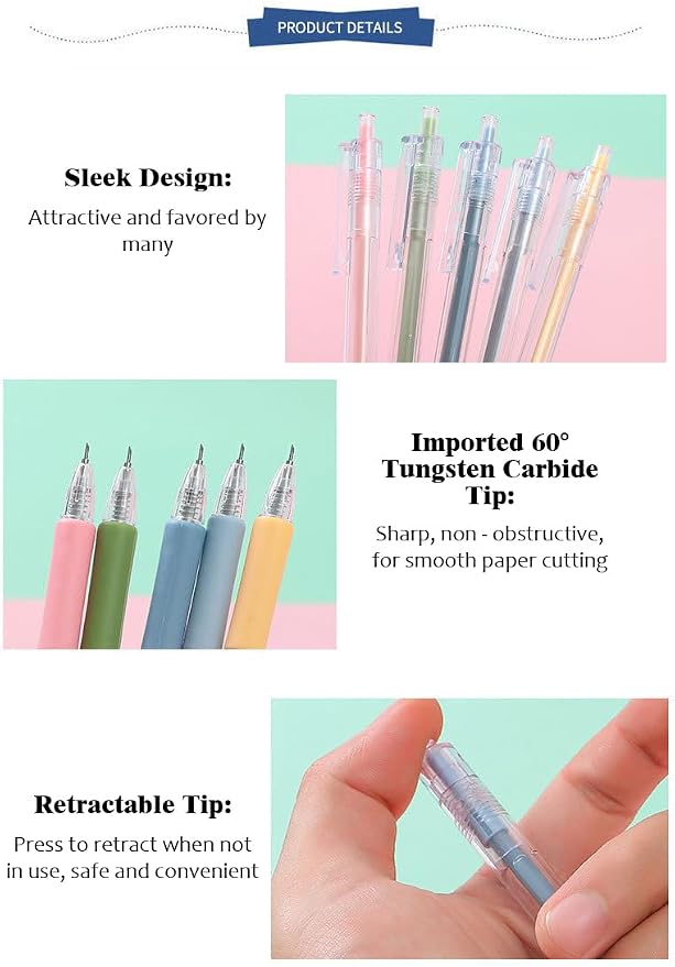 6 Pieces Art Cutting Tools Knife Pen Craft Paper Cutter Pen Carving Tools - Image 4