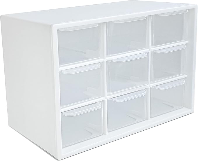 9 Drawer Plastic Organizer Box, Jewelry & Bead Containers, Teacher & Tackle Box by NEWOMEVA