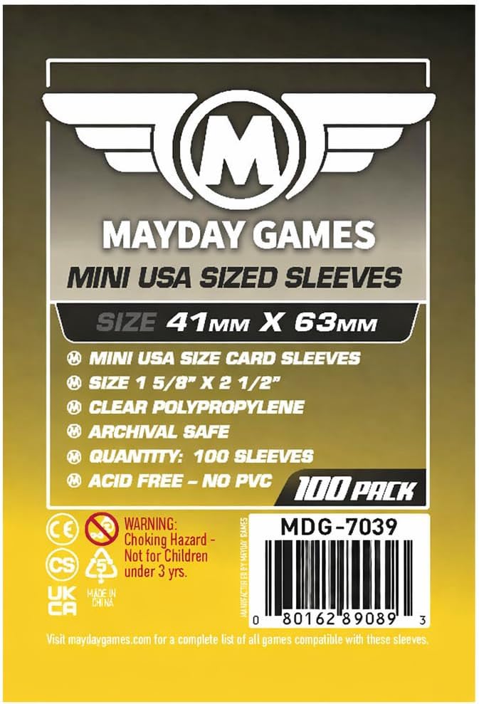 MayDay Games Mini USA Card Sleeves 41x63mm by MAYDAYGAMES