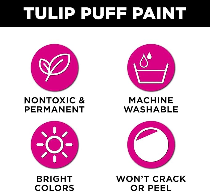 TULIP Puff Paint Essential Rainbow Colors 10-pack, Nontoxic & Waterproof Craft - Image 6