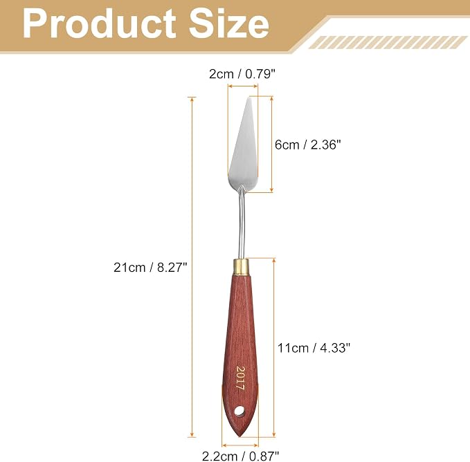 HARFINGTON Palette Knife Painting Tool 2.36" x 0.79" Stainless Steel Teardrop - Image 2