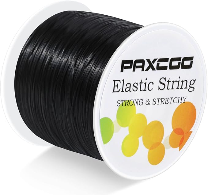Black Elastic Stretchy String, Paxcoo Stretch Bead Cord by PAXCOO