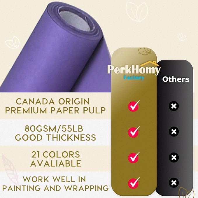PerkHomy Purple Kraft Paper Roll 48" x 1 - Image 3