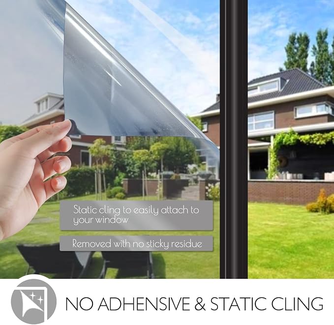 HIDBEA Window Film Daytime Privacy, Heat Control UV Blocking Reflective One Way - Image 5