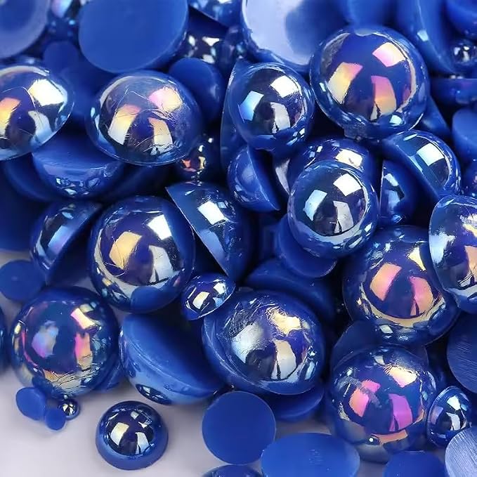 1000PCS Mixed Sizes 3/4/5/6/8/10mm Flatback Half Round Pearls Gems by Unknown