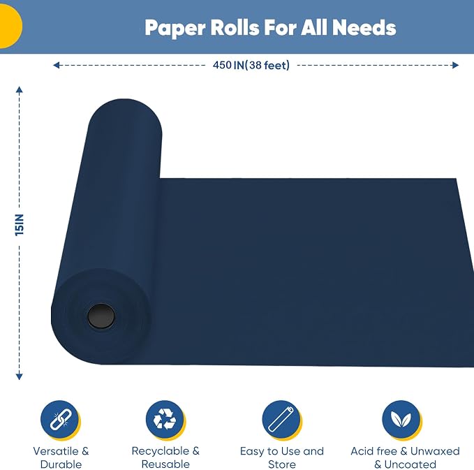 Navy Blue Wrapping Paper, Eid Father's Day Birthday Bouquet Flower Gift Wrap - Image 2