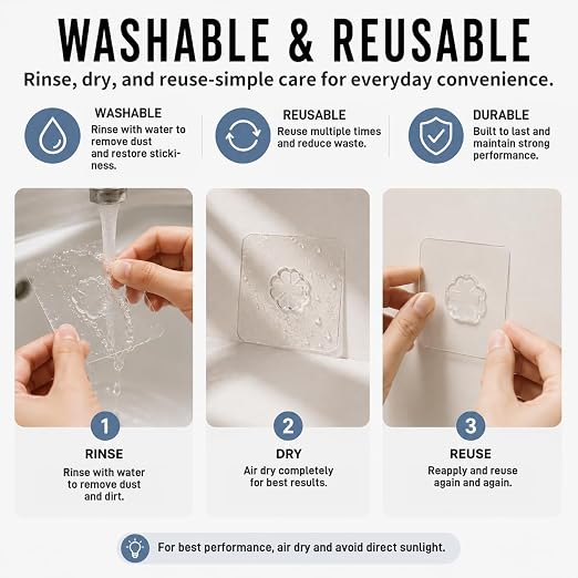 Nano Tape Double Sided Heavy Duty 3/4''×10Ft Removable Washable No Residue | - Image 4
