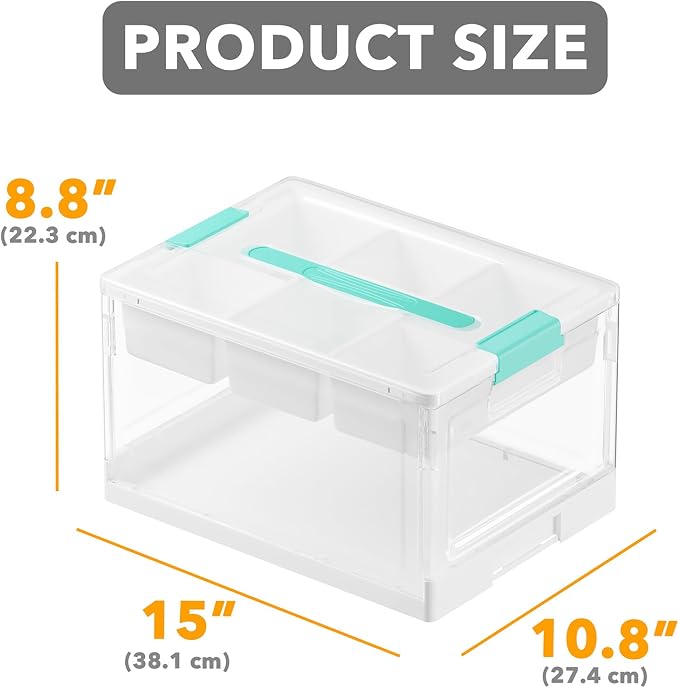 SpaceAid Craft Organizers and Storage - 24 QT Plastic Box Art Supply Storage - Image 3