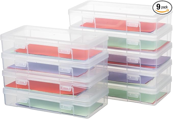 novelinks Clear Pencil Box and Small Plastic Storage Containers by novelinks