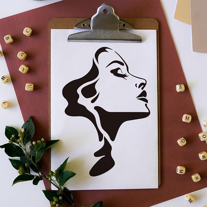 FINGERINSPIRE 4 Pcs Minimalist Figures Painting Stencil - Image 4