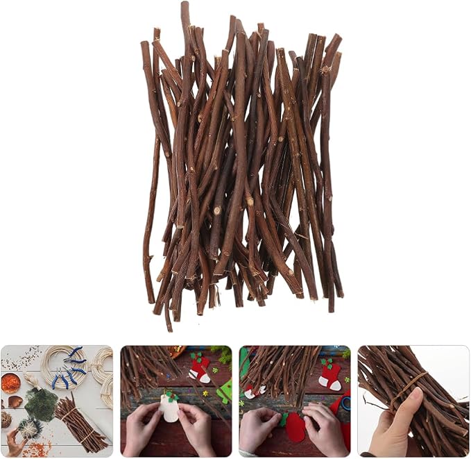 NOLITOY 50pcs Natural Wood Sticks - Image 2