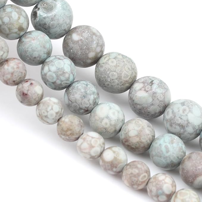 36pcs Natural Matte Cyan YuHua Gemstone Beads，10mm Frosted Round Loose Stone - Image 7