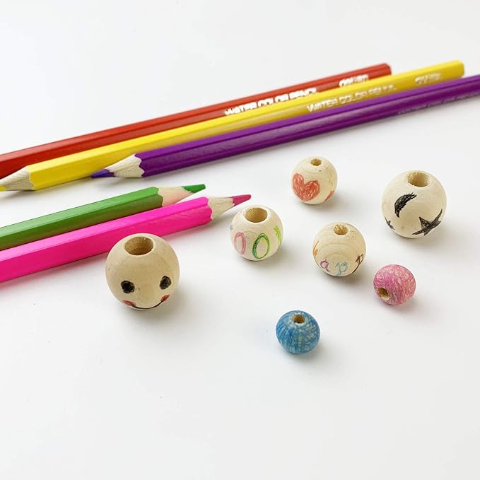 100pcs 16mm Natural Wood Beads Unfinished Round Wooden Loose Spacer - Image 6