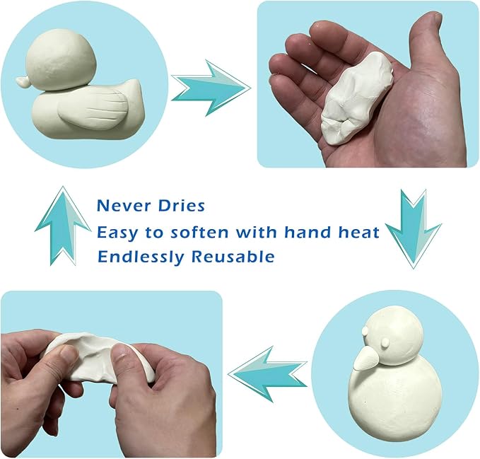 ReArt Non-Drying Oil-Based Modeling Clay 2.6 Pounds, Non Hardening Reusable Clay - Image 4