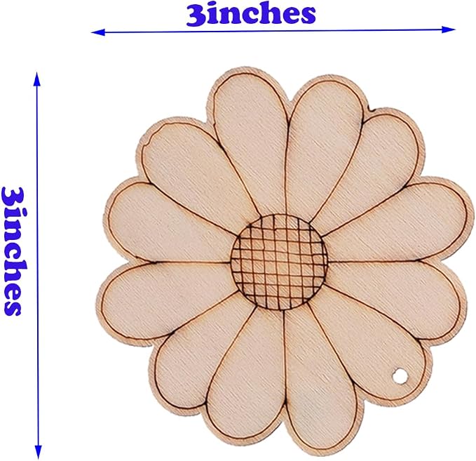 54PCS Unfinished Blank Wooden Cutouts Craft - Image 4