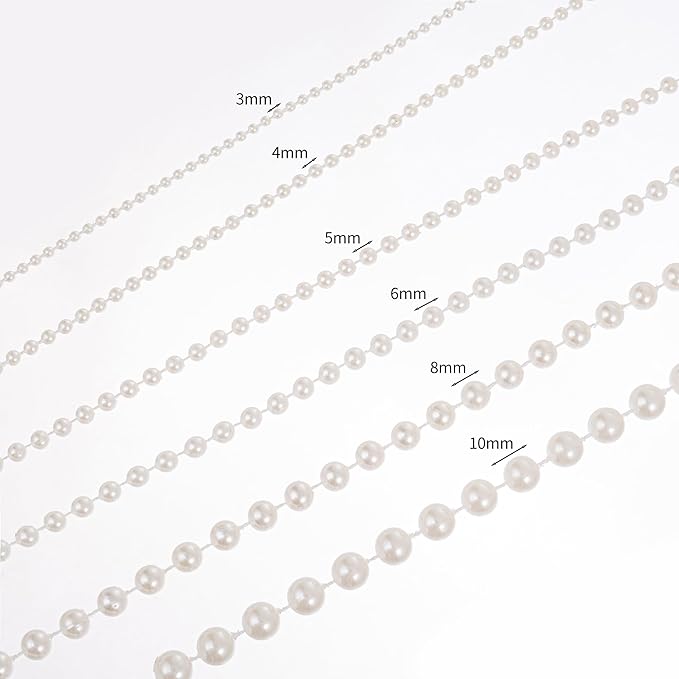 8mm Crafts Faux Pearl Beads Garland Pearl Bead Roll Strand of Pearls to - Image 4