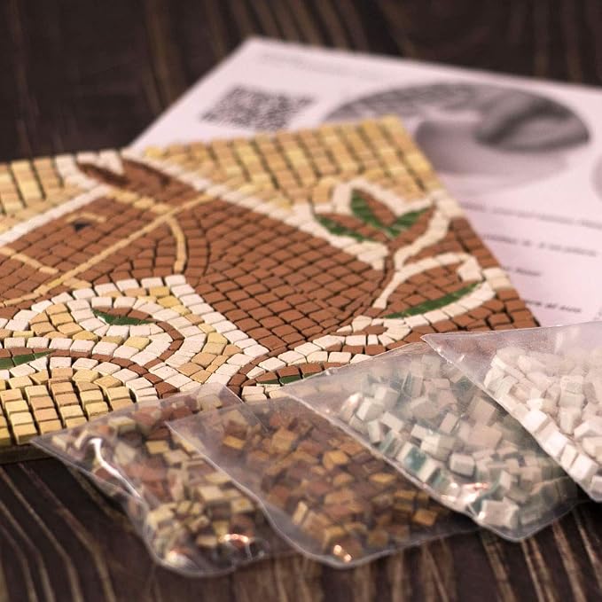 Easy Mosaic Set for All Ages, Build a Real Mosaic, DIY Square 5.9inch Eagle - Image 3