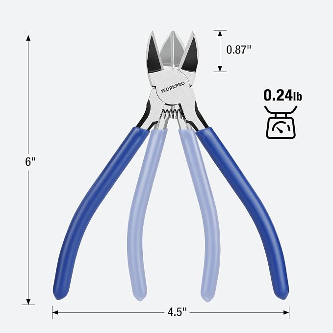 WORKPRO 2 Pack Wire Cutters, 6 Inch Precision Flush Cutters, Spring Loaded Side - Image 5