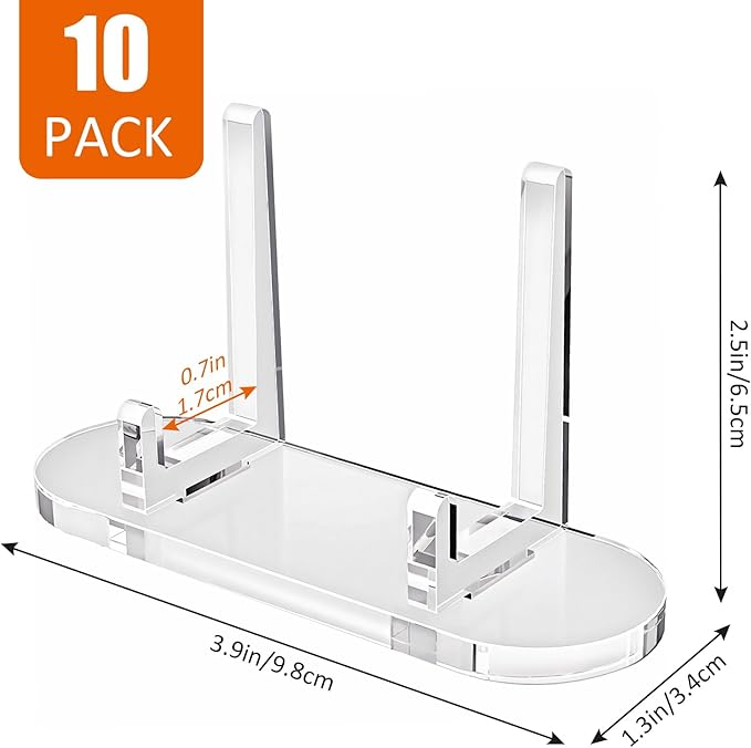 tutata Acrylic Trading Card Display Stand, 10 Pack Clear Card Stands, Card - Image 3