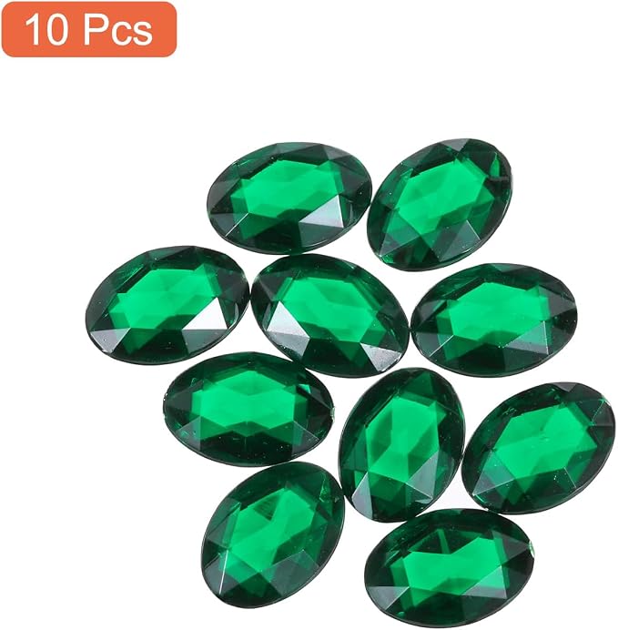 MECCANIXITY 10Pcs Acrylic Oval Gems 30x40 mm Flat Back Artificial Rhinestones - Image 3