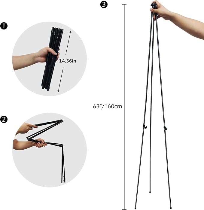 RRFTOK 4 Pack 63 in Sign Easel Stands, Instant-Fold Tripods - Image 7