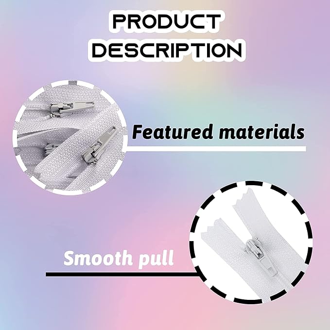 Zippers for Sewing, DOITEM 48 pcs 45cm/18 Inch Multicolor Nylon Coil Zippers - Image 5