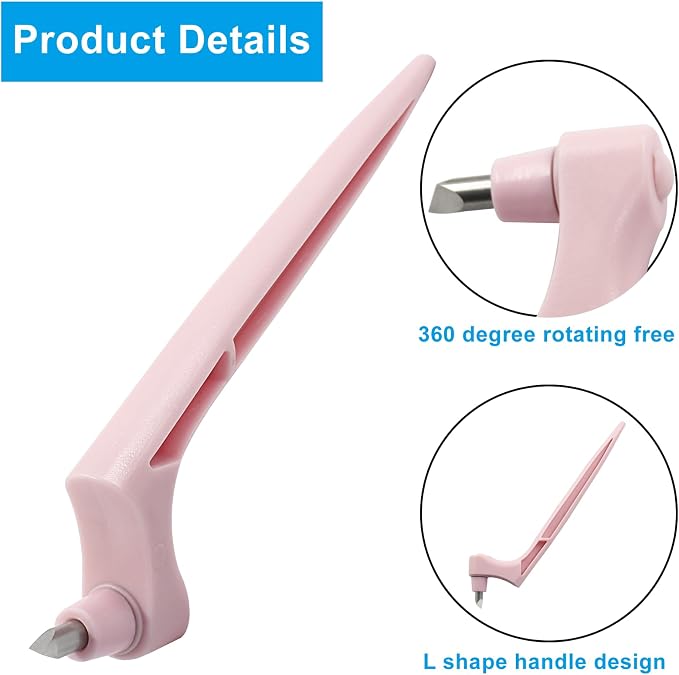 Pink Craft Cutting Tools Pen | 3 Different 360 Degree Rotating Blades, - Image 2