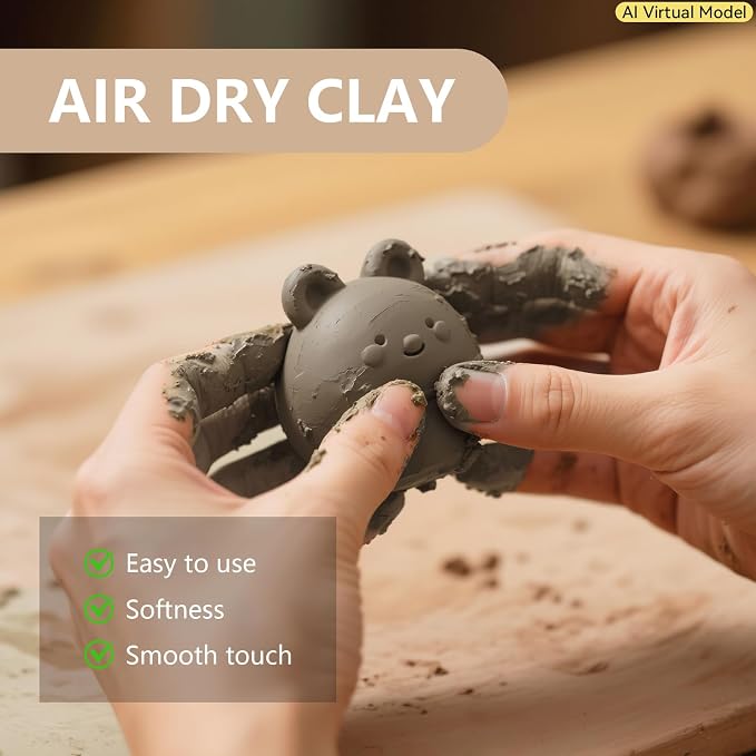 VIBRATITE Natural Air Dry Clay Bulk, 10LBs All-Purpose Modeling Sculpting - Image 2