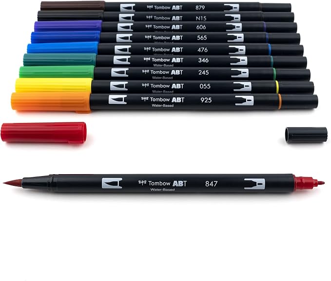Tombow Dual Brush Marker 10-Piece Set: Primary - Image 6