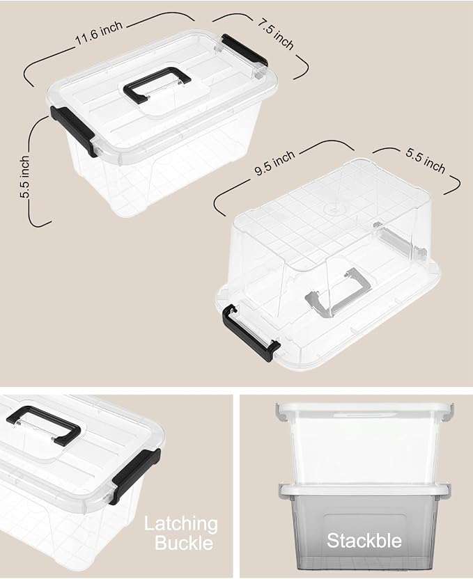 NUMIFUN 7Qt Clear Plastic Storage Bins - Image 3