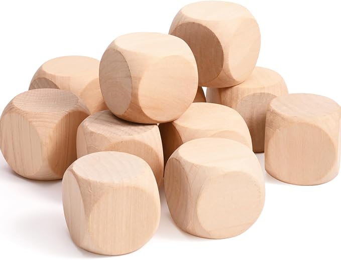 Blank Wooden Dice 2 inch 20PCS Unfinished Square Blocks 50mm Small Wood Cubes - Image 6