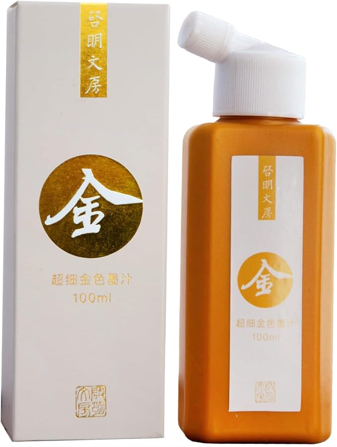 Gold Ink, 100ml / 3.5oz by Qi+Ming+Wen+Fang