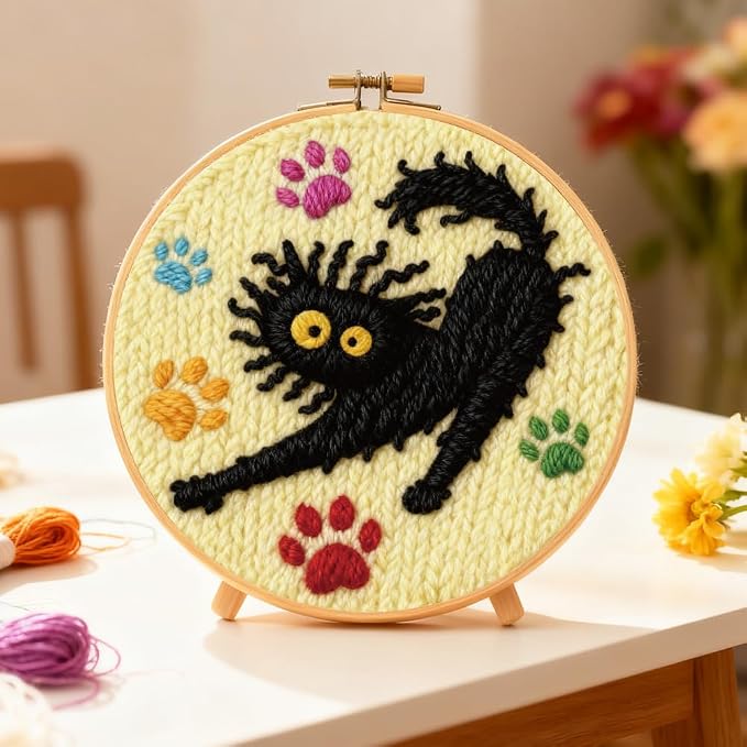 INFUNLY Black Cat Punch Needle Embroidery Kits - Image 4