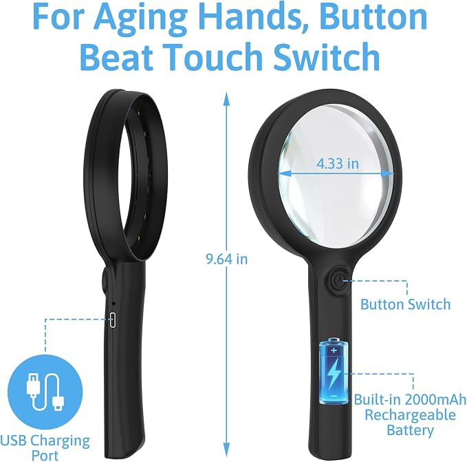 2000mAh Rechargeable Magnifying Glass - Image 6