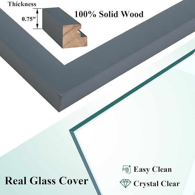RPJC 5x7 Picture Frames Made of Solid Wood High Definition Glass - Image 7