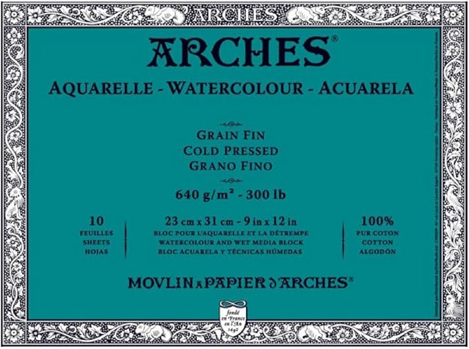 Arches Water Colour Block, 300 lb / 640GSM, Cold Pressed by ARCHES