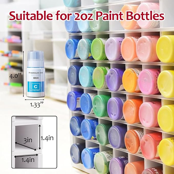 80 Grids Paint Organizer, Wall Mountable Craft Paint Storage Rack, Paint Bottle - Image 2