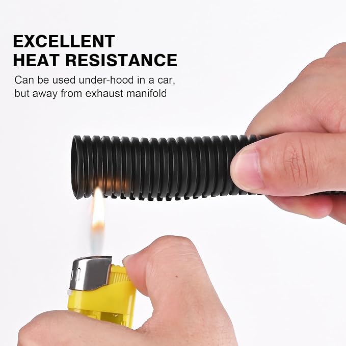 25ft - 1 inch Flame Retardant Split Wire Loom Tubing - High Temp Flexible Wire - Image 4