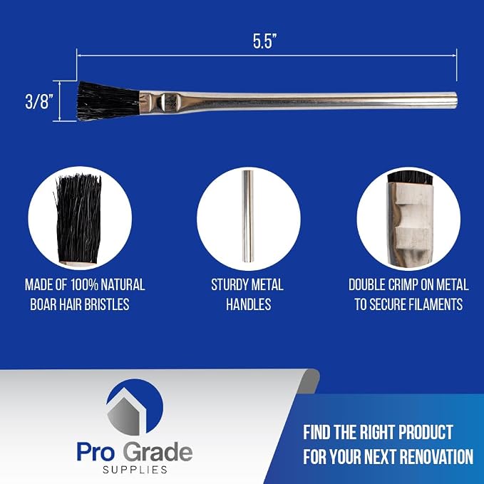 Pro Grade Acid Brushes, 3/8 Inch Flux Brush - Image 2