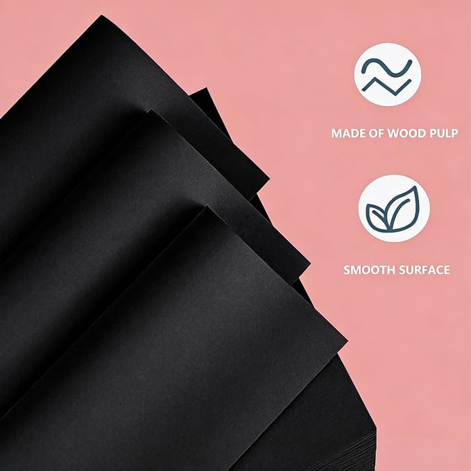 300 Sheets Arts Craft Paper for Drawing 18” x 24” Black Construction Paper for - Image 3