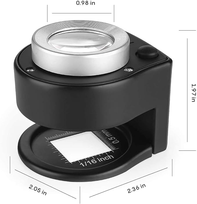 30X Loupe Magnifier with 6 Light, Desktop Portable Metal Magnifier Folding - Image 3