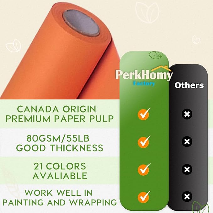 PerkHomy OrangeRed Kraft Paper Roll 36" x 1 - Image 3