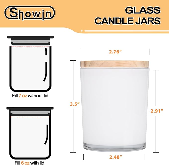SHOWIN Thick Candle Jars for Making Candles 16 Pcs, 7 OZ Empty Jars - Image 3