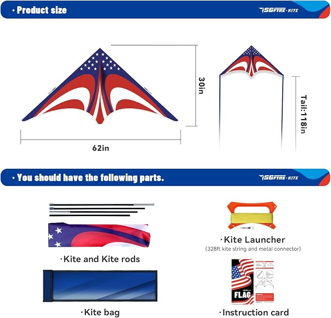 Delta Kite Set for Kids and Adults, Extremely Easy to Launch for Beginners - Image 5