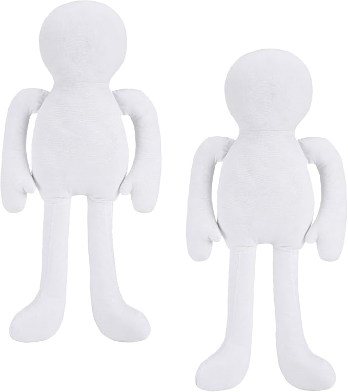2 Pcs Cloth Doll Body Blank Models Pre-Stuffed Muslin Doll Bodies by Unknown