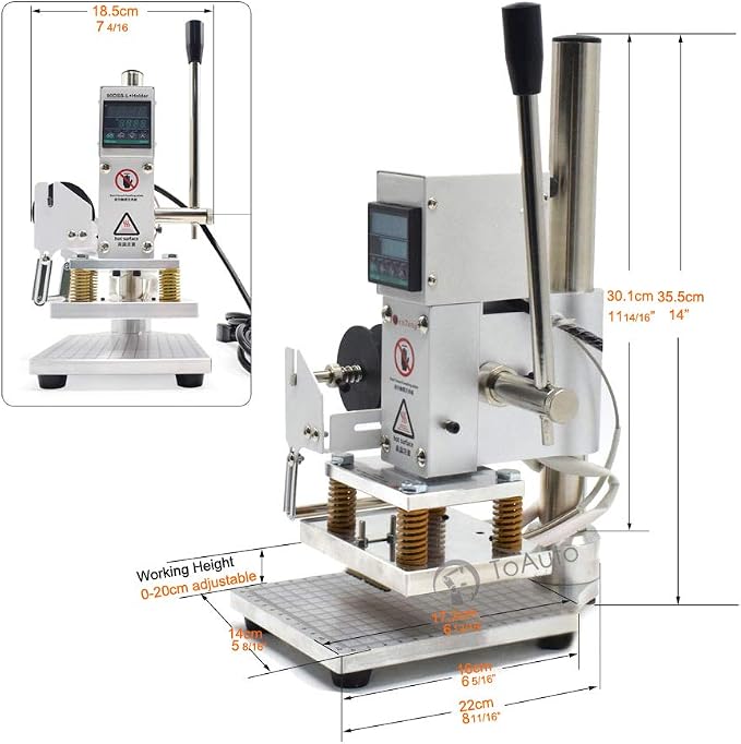 Upgraded Hot Foil Stamping Machine 10x13cm Leather Bronzing Pressure Mark - Image 7